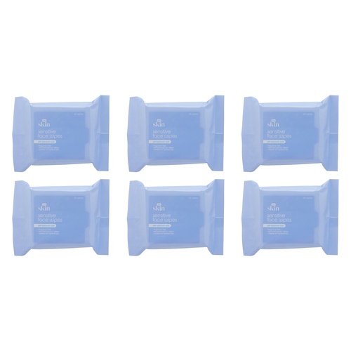 Pharmacy Health Sensitive Face Wipes 25 Pack Bundle of 6