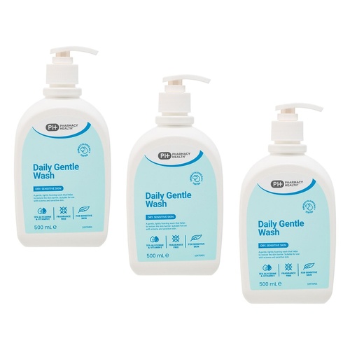 Pharmacy Health Dry Skin Daily Gentle Wash 500ml Pack of 3