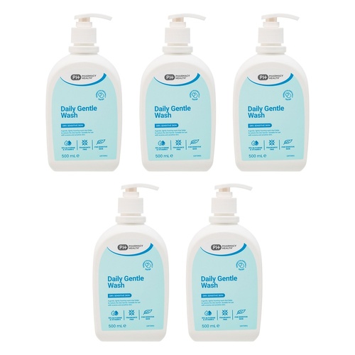 Pharmacy Health Dry Skin Daily Gentle Wash 500ml Pack of 5