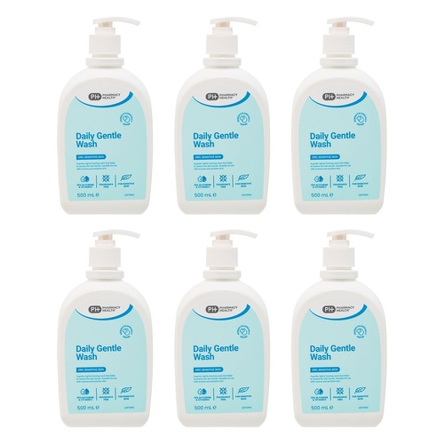 Pharmacy Health Dry Skin Daily Gentle Wash 500ml Pack of 6