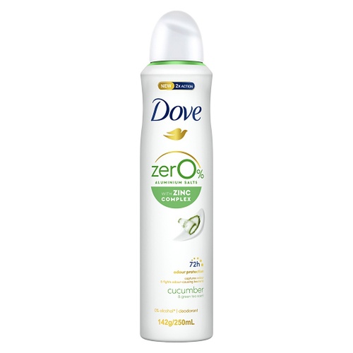 Dove Women Deodorant 0% Aluminium Salts Cucumber & Green Tea 250mL