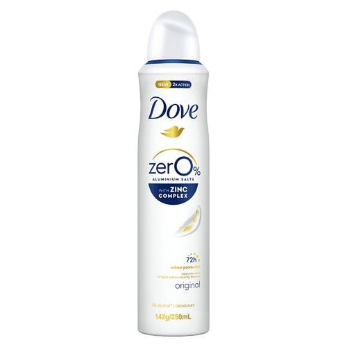 Dove Women Deodorant 0% Aluminium Salts Original 250mL