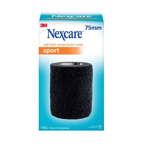 Nexcare Self Stick Compression Wrap 75mm Black