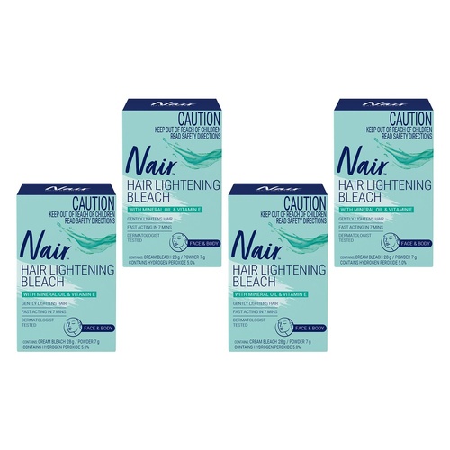 Nair Cream Hair Bleach for Face & Body Pack of 4