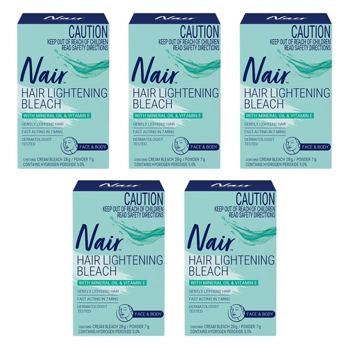 Nair Cream Hair Bleach for Face & Body Pack of 5