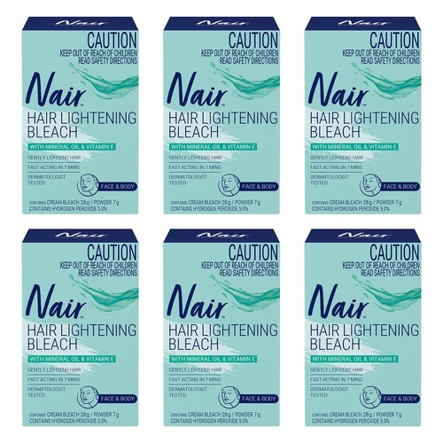 Nair Cream Hair Bleach for Face & Body Pack of 6