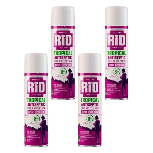 RID Tropical Antiseptic Bite Protection Aerosol 150g Pack of 4