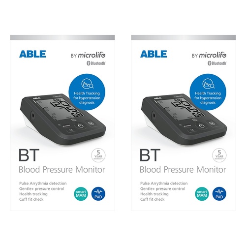Able Bluetooth Blood Pressure Monitor Pack of 2