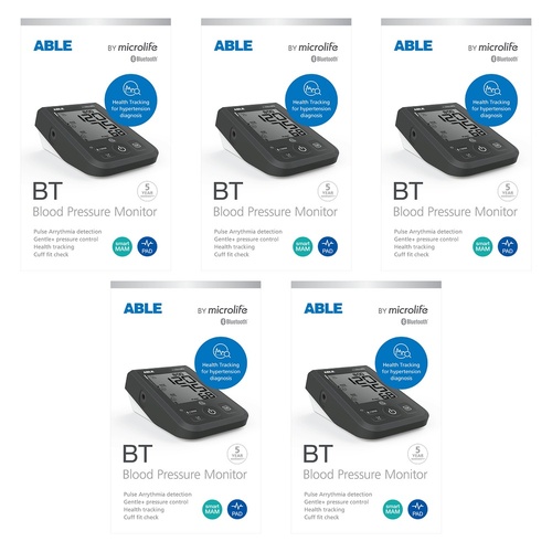 Able Bluetooth Blood Pressure Monitor Pack of 5