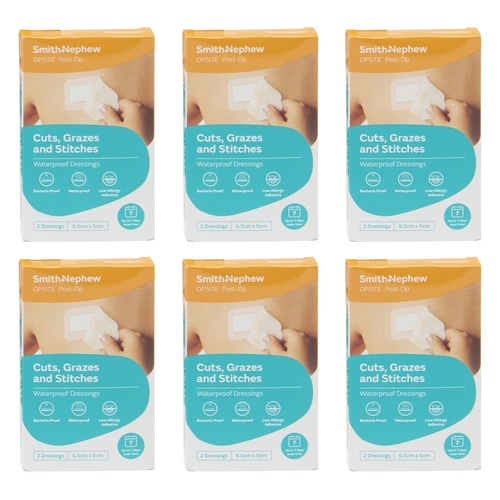 Opsite Post-Op Waterproof Dressing 6.5cm x 5cm 2 Pack Bundle of 6