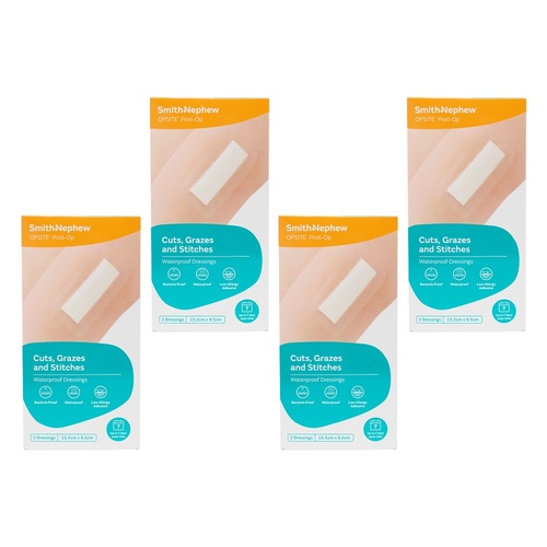 Opsite Post-Op Waterproof Dressing 15.5cm x 8.5cm 2 Pack Bundle of 4
