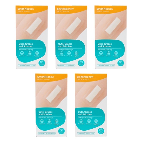 Opsite Post-Op Waterproof Dressing 15.5cm x 8.5cm 2 Pack Bundle of 5