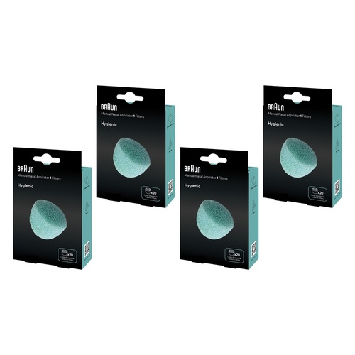Braun Manual Nasal Aspirator Filters, Pack of 20 x 6 Bundle of 4