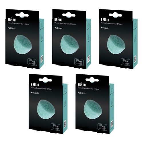 Braun Manual Nasal Aspirator Filters, Pack of 20 x 6 Bundle of 5