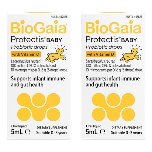 BioGaia Protectis Baby Probiotic Drops with Vitamin D 5mL Pack of 2