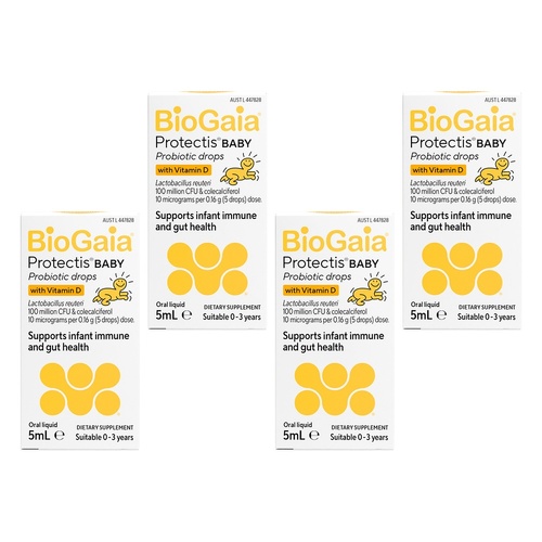 BioGaia Protectis Baby Probiotic Drops with Vitamin D 5mL Pack of 4