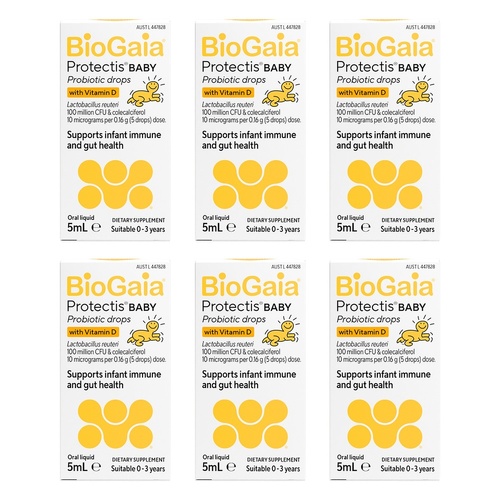 BioGaia Protectis Baby Probiotic Drops with Vitamin D 5mL Pack of 6