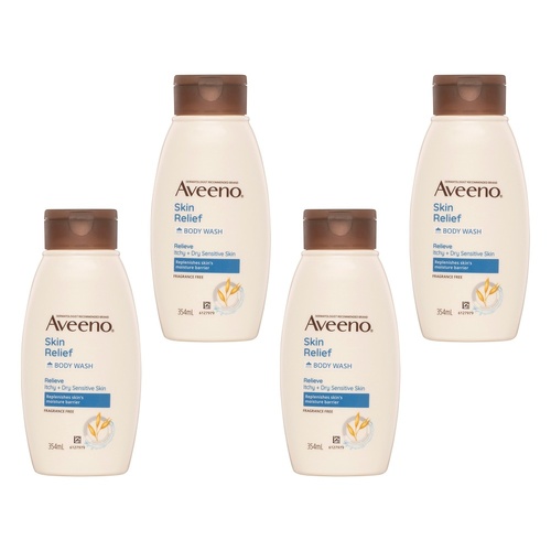 Aveeno Skin Relief Moisturising Body Wash 354mL Pack of 4