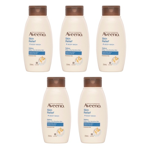 Aveeno Skin Relief Moisturising Body Wash 354mL Pack of 5