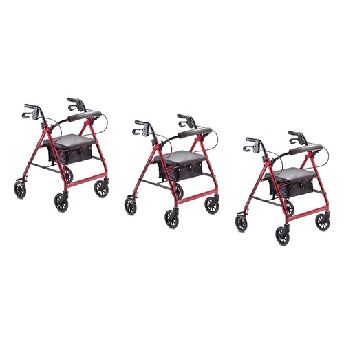 Making Life Easy Rollator 6 Burgundy Pack of 3