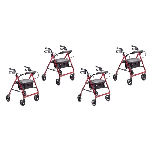 Making Life Easy Rollator 6 Burgundy Pack of 4