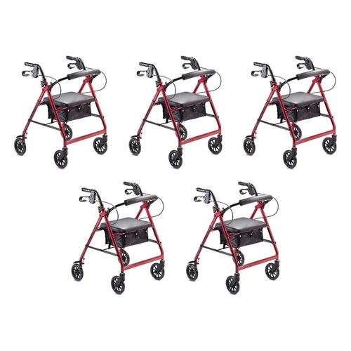 Making Life Easy Rollator 6 Burgundy Pack of 5