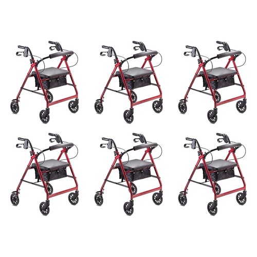 Making Life Easy Rollator 6 Burgundy Pack of 6