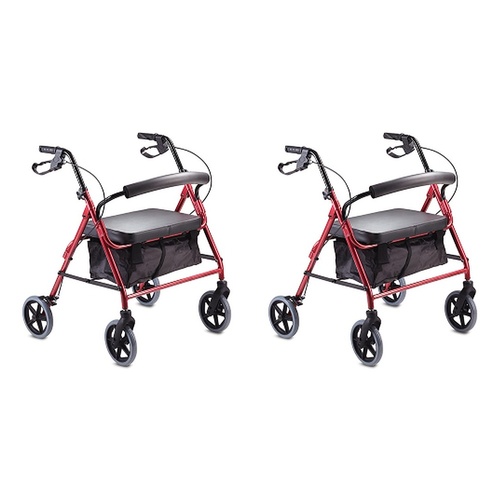 Making Life Easy Rollator 8 Heavy Duty Burgundy Pack of 2