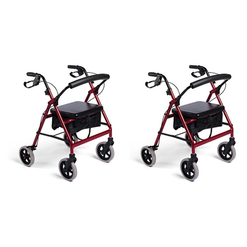 Making Life Easy Rollator 8 Fixed Frame Burgundy Pack of 2