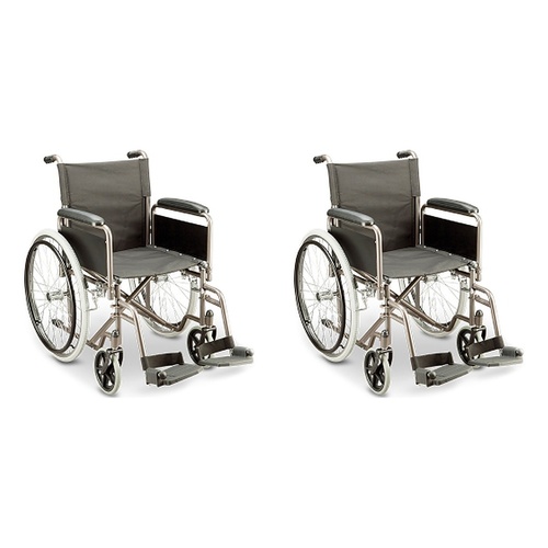Making Life Easy Wheelchair Steel Self Propelled Titanium Pack of 2