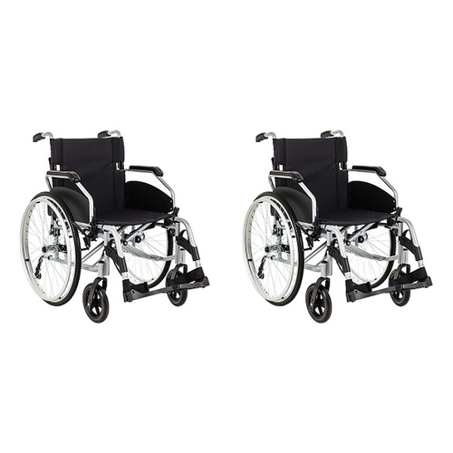 Making Life Easy Wheelchair Aluminium Self Propelled Silver Pack of 2
