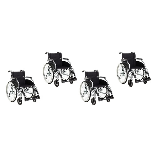 Making Life Easy Wheelchair Aluminium Self Propelled Silver Pack of 4