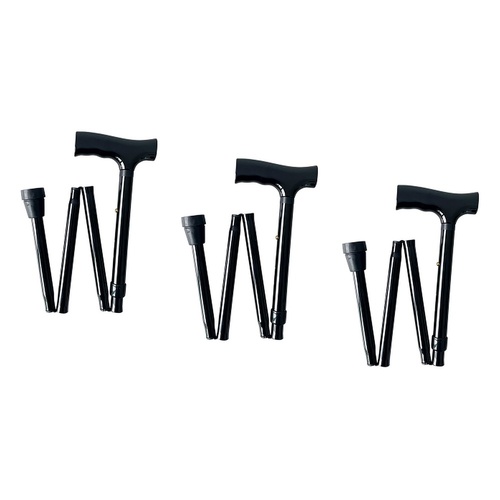 Making Life Easy Folding Walking Cane Black Pack of 3
