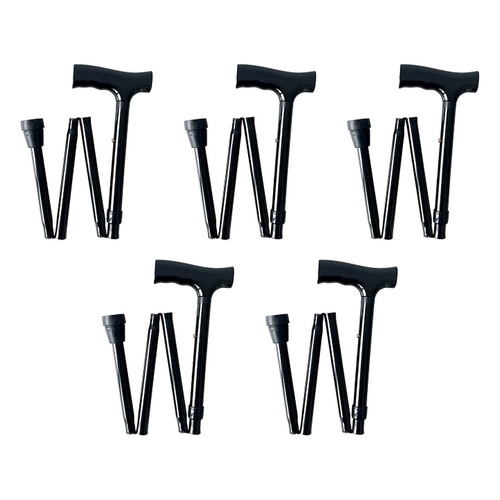Making Life Easy Folding Walking Cane Black Pack of 5