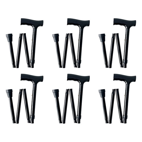 Making Life Easy Folding Walking Cane Black Pack of 6