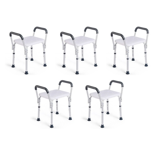 Making Life Easy Shower Stool Aluminium Armrest Pack of 5