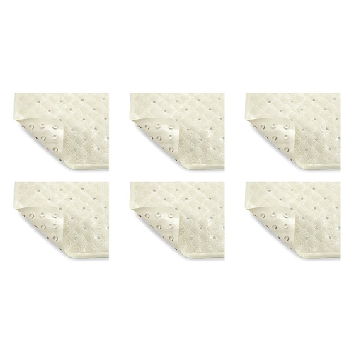 Making Life Easy Bath Shower Mat - Cream Pack of 6