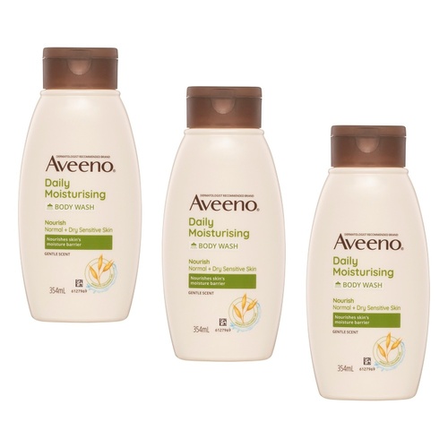 Aveeno Nourish Daily Moisturising Body Wash 354mL Pack of 3