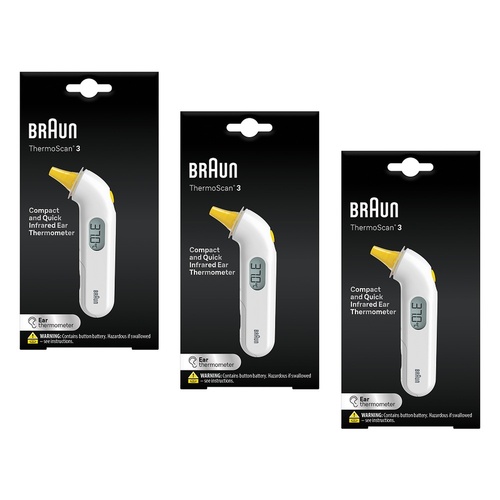 Braun ThermoScan 3 Ear Thermometer Pack of 3