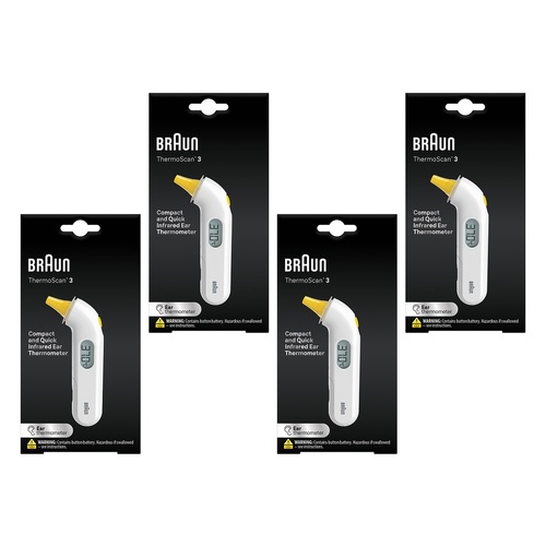 Braun ThermoScan 3 Ear Thermometer Pack of 4