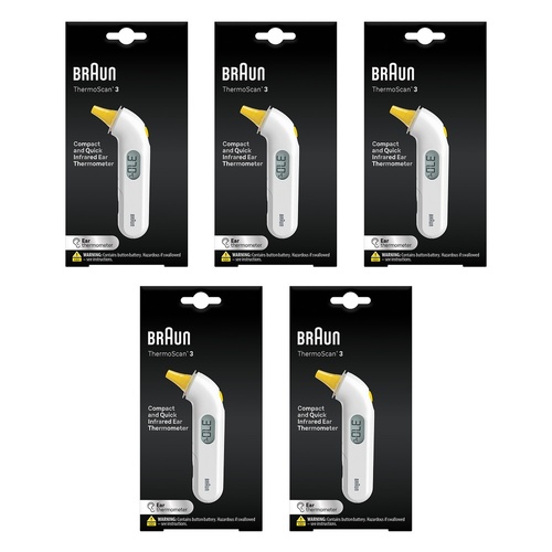 Braun ThermoScan 3 Ear Thermometer Pack of 5
