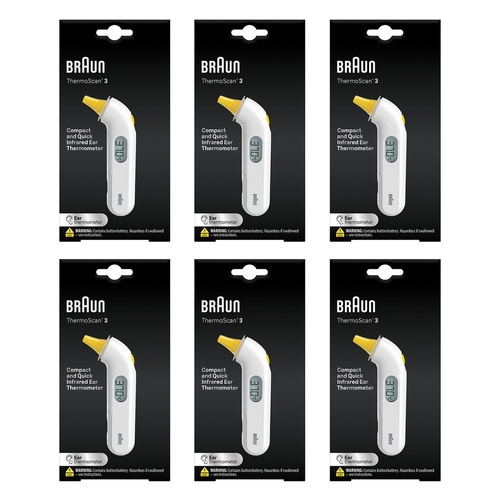 Braun ThermoScan 3 Ear Thermometer Pack of 6