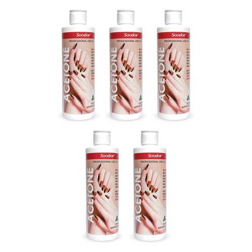 Soodox Nail Polish Remover Acetone 250mL Pack of 5