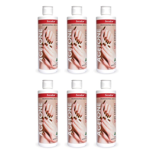 Soodox Nail Polish Remover Acetone 250mL Pack of 6