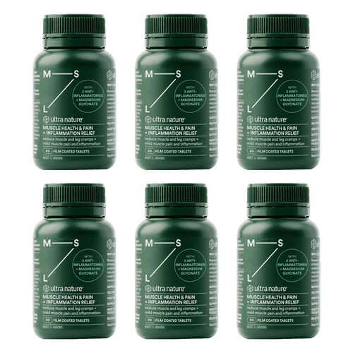 Ultra Nature Muscle Health & Pain + Inflammation Relief 60 Pack of 6