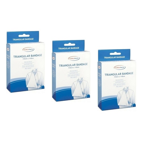 SurgiPack Triangular Bandage Pack of 3