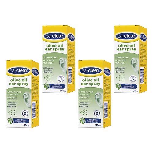 Ear Clear Olive Oil Ear Spray 30mL Pack of 4
