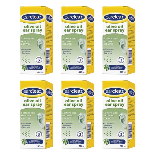 Ear Clear Olive Oil Ear Spray 30mL Pack of 6