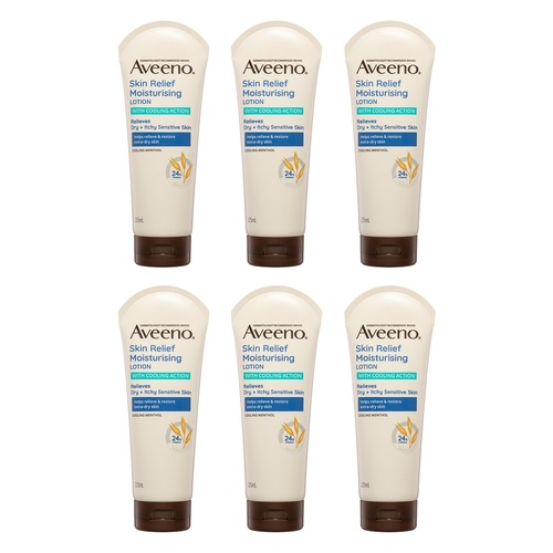 Aveeno Skin Relief Moisturising Body Lotion with Cooling Action 225mL Pack of 6
