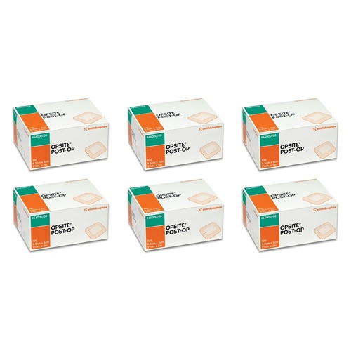 Opsite Post-Operative Waterproof Dressing 6.5cm x 5cm 100 Pack Bundle of 6